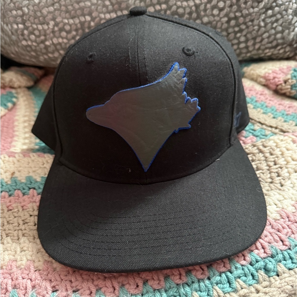 Toronto Blue Jays Forty Seven flat brimmed  Black Cap